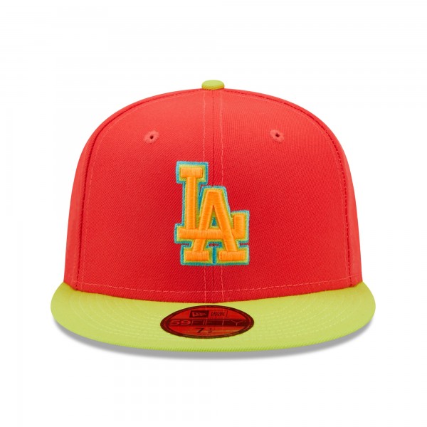 Бейсболка Los Angeles Dodgers New Era 1978 World Series  Lava Highlighter Combo 59FIFTY - Red/Neon Green