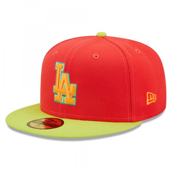 Бейсболка Los Angeles Dodgers New Era 1978 World Series  Lava Highlighter Combo 59FIFTY - Red/Neon Green