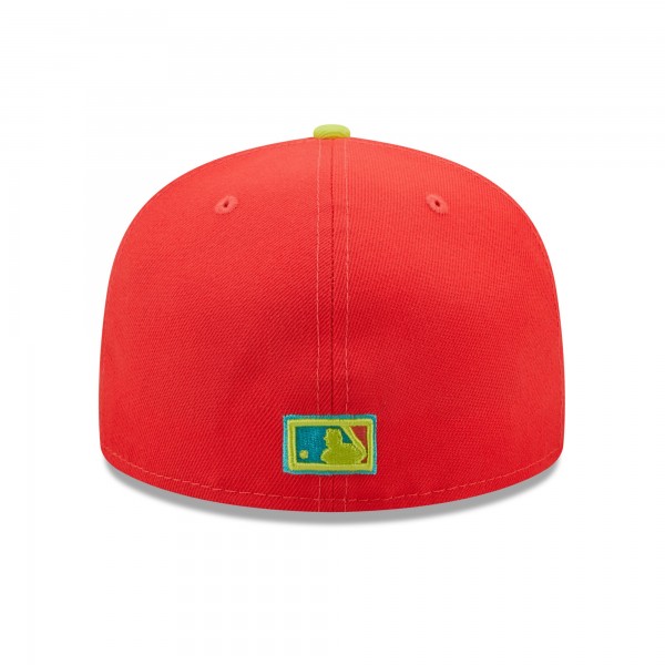 Бейсболка Los Angeles Dodgers New Era 1978 World Series  Lava Highlighter Combo 59FIFTY - Red/Neon Green