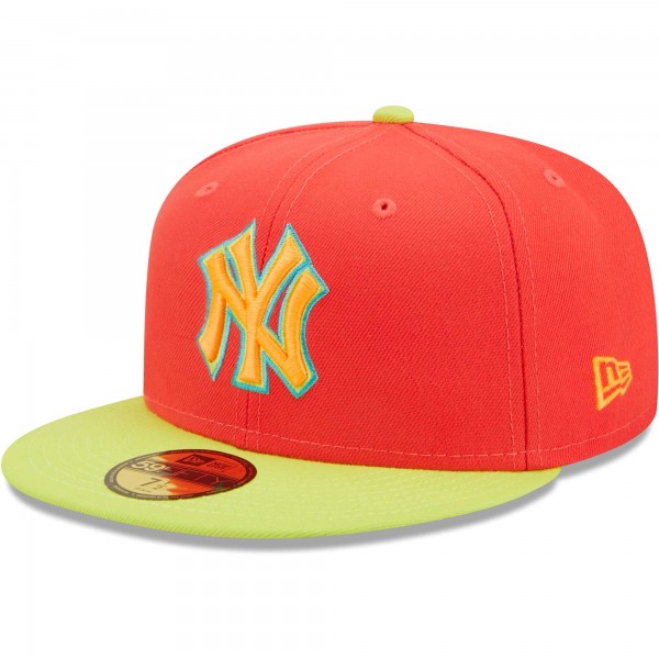 Бейсболка New York Yankees New Era   Lava Highlighter Combo 59FIFTY - Red/Neon Green
