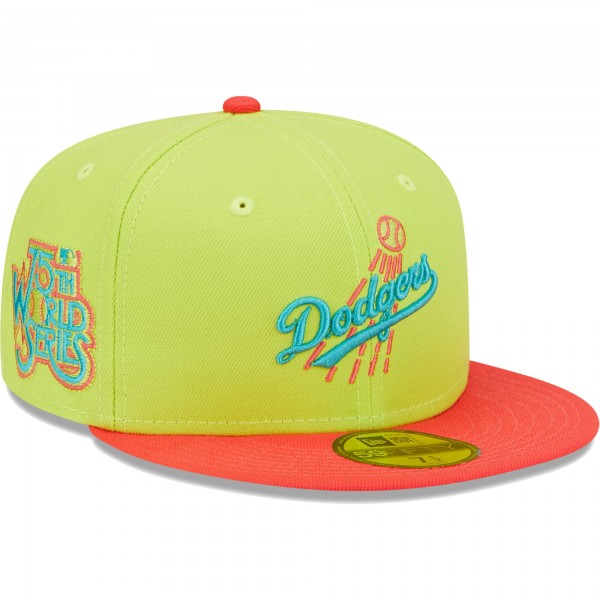 Бейсболка Los Angeles Dodgers New Era Cyber Highlighter 59FIFTY - Green/Red