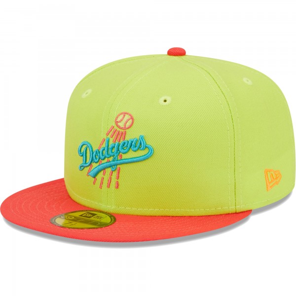 Бейсболка Los Angeles Dodgers New Era Cyber Highlighter 59FIFTY - Green/Red