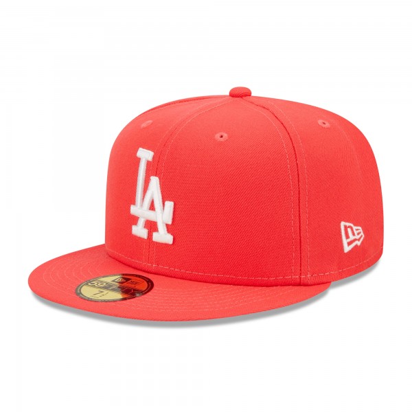 Бейсболка Los Angeles Dodgers New Era Lava Highlighter Logo 59FIFTY - Red