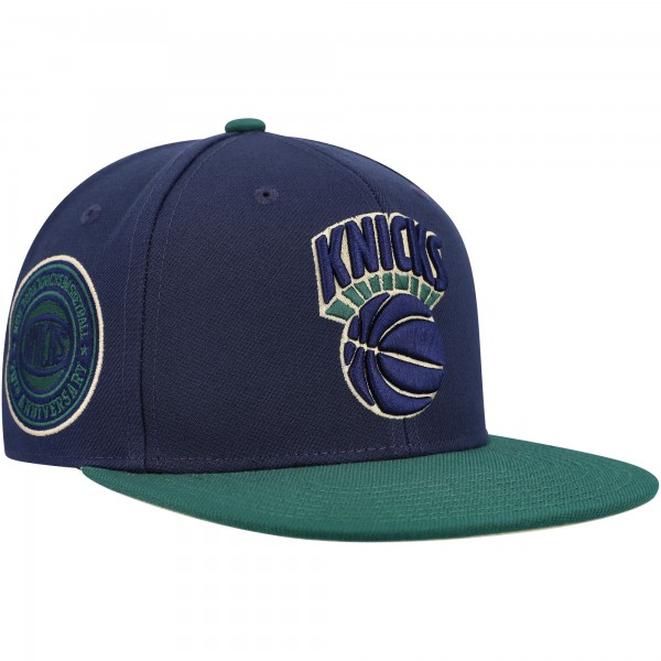 Бейсболка New York Knicks Mitchell & Ness 70th Anniversary Hardwood Classics Grassland - Navy/Green
