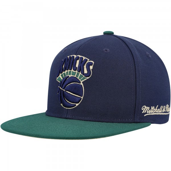 Бейсболка New York Knicks Mitchell & Ness 70th Anniversary Hardwood Classics Grassland - Navy/Green