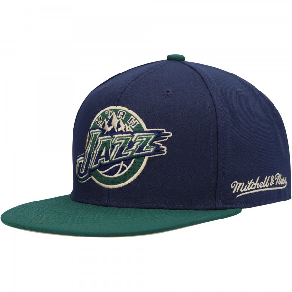 Бейсболка Utah Jazz Mitchell & Ness 40th Anniversary Hardwood Classics Grassland - Navy/Green