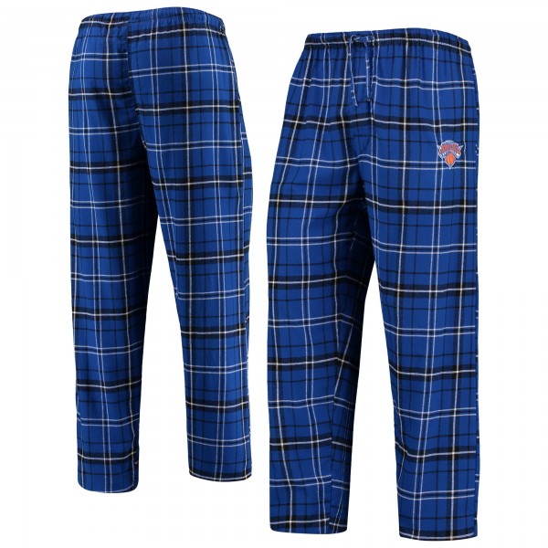 New York Knicks Concepts Sport Blue/Black Ultimate Plaid Flannel Pants