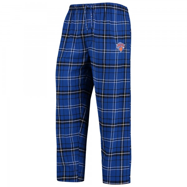 New York Knicks Concepts Sport Blue/Black Ultimate Plaid Flannel Pants