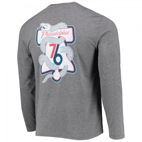 Футболка с длинным рукавом Philadelphia 76ers Sportiqe Unisex Phila Unite Comfy Tri-Blend - Heather Gray