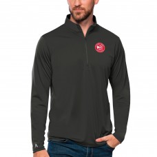 Atlanta Hawks Antigua Tribute Quarter-Zip Pullover Top - Charcoal