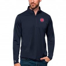 Detroit Pistons Antigua Navy Tribute Quarter-Zip Pullover Top