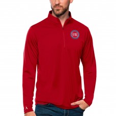 Detroit Pistons Antigua Red Tribute Quarter-Zip Pullover Top
