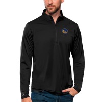 Golden State Warriors Antigua Black Tribute Quarter-Zip Pullover Top