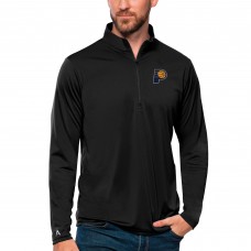Indiana Pacers Antigua Black Tribute Quarter-Zip Pullover Top