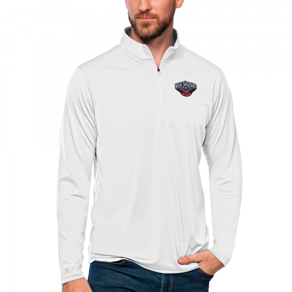 Кофта на короткой молнии New Orleans Pelicans Antigua Tribute - White
