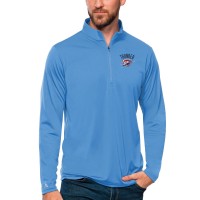 Кофта на короткой молнии Oklahoma City Thunder Antigua Blue Tribute Top
