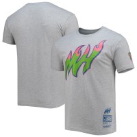 Футболка Miami Heat Mitchell & Ness Heathered Gray Hardwood Classics Color Bomb Energy