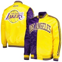 Los Angeles Lakers Starter Purple/Gold Fast Break Satin Full-Snap Jacket