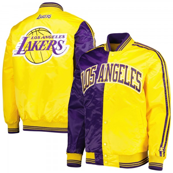 Los Angeles Lakers Starter Purple/Gold Fast Break Satin Full-Snap Jacket