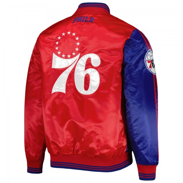 Куртка на кнопках Philadelphia 76ers Starter Fast Break Satin - Royal/Red