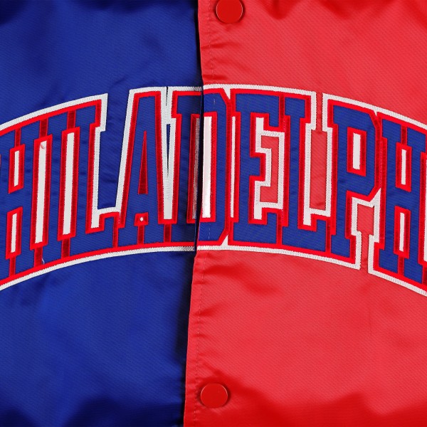 Куртка на кнопках Philadelphia 76ers Starter Fast Break Satin - Royal/Red