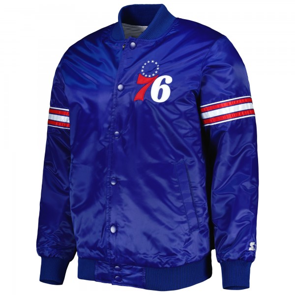 Куртка на кнопках Philadelphia 76ers Starter Pick & Roll Satin Varsity - Royal