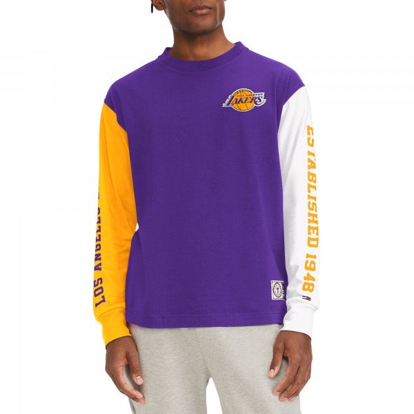 Футболка с длинным рукавом Los Angeles Lakers Tommy Jeans Richie Color Block - Purple