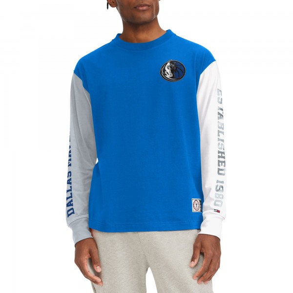 Футболка с длинным рукавом Dallas Mavericks Tommy Jeans Richie Color Block - Royal