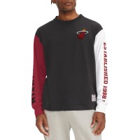 Miami Heat Tommy Jeans Black Richie Color Block Long Sleeve T-Shirt