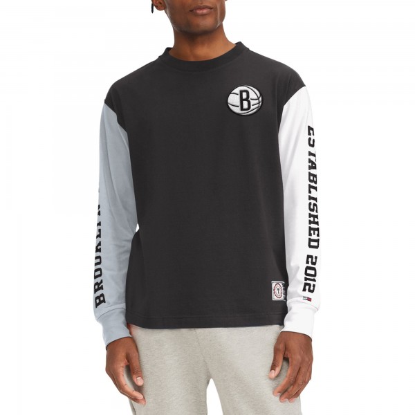 Футболка с длинным рукавом Brooklyn Nets Tommy Jeans Black Richie Color Block
