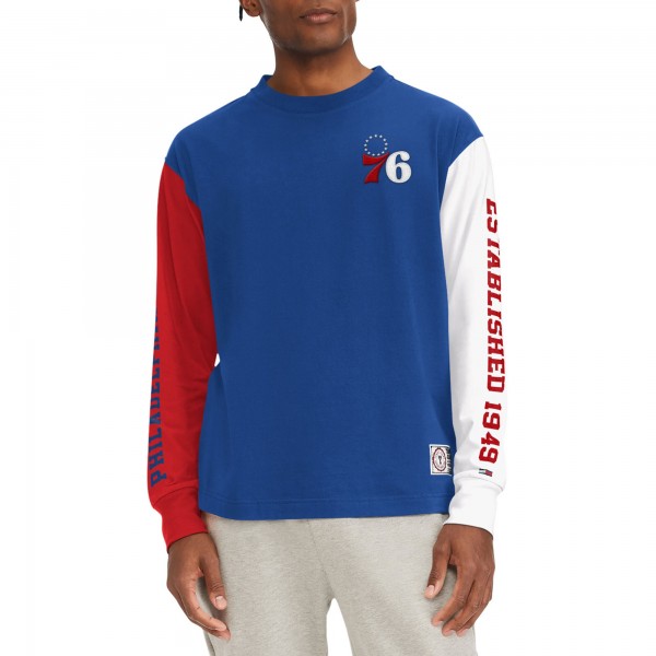 Футболка с длинным рукавом Philadelphia 76ers Tommy Jeans Richie Color Block - Royal