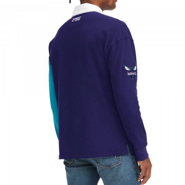 Футболка с длинным рукавом Charlotte Hornets Tommy Jeans Ronnie Rugby - Purple/Teal