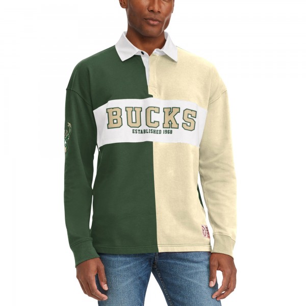 Футболка с длинным рукавом Milwaukee Bucks Tommy Jeans Ronnie Rugby - Green/Cream