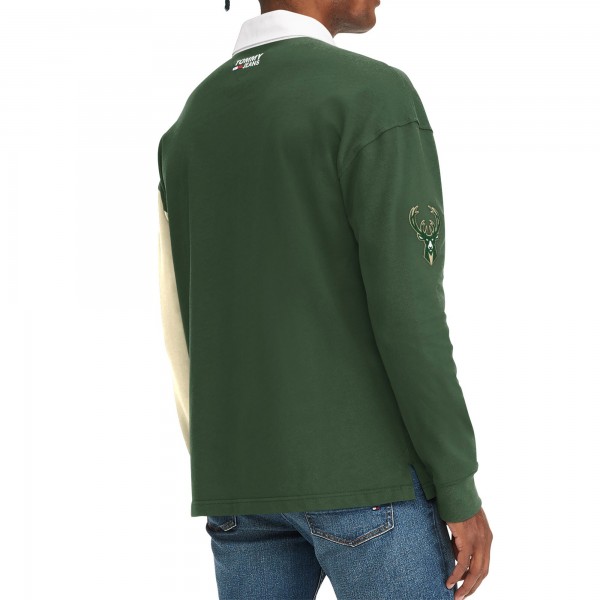 Футболка с длинным рукавом Milwaukee Bucks Tommy Jeans Ronnie Rugby - Green/Cream