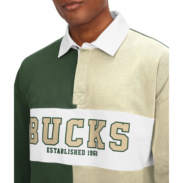 Футболка с длинным рукавом Milwaukee Bucks Tommy Jeans Ronnie Rugby - Green/Cream