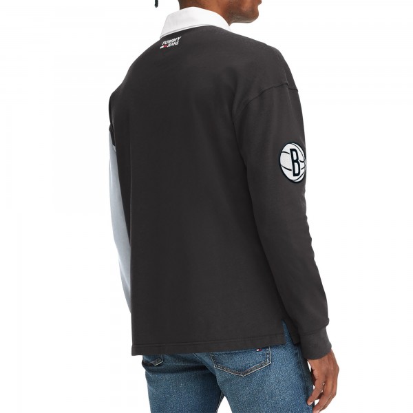 Футболка с длинным рукавом Brooklyn Nets Tommy Jeans Black/Gray Ronnie Rugby
