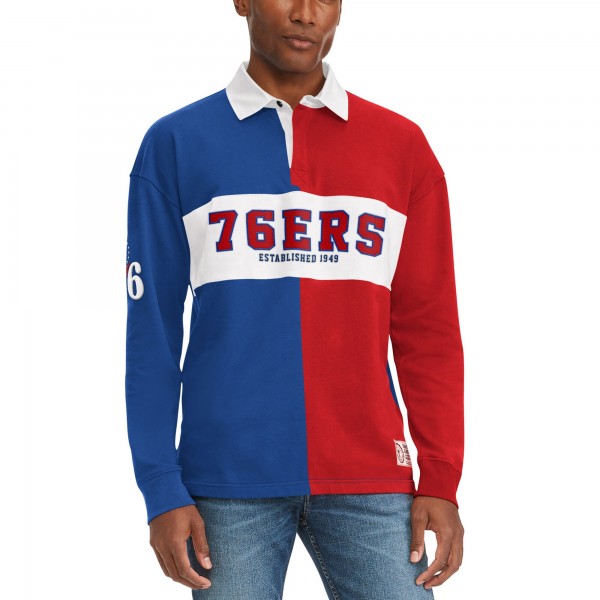 Футболка с длинным рукавом Philadelphia 76ers Tommy Jeans Ronnie Rugby - Royal/Red