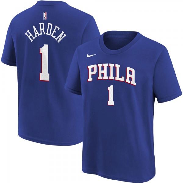 Именная футболка James Harden Philadelphia 76ers Nike Youth Performance - Royal
