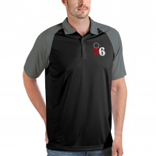 Поло Philadelphia 76ers Antigua Nova Raglan - Black