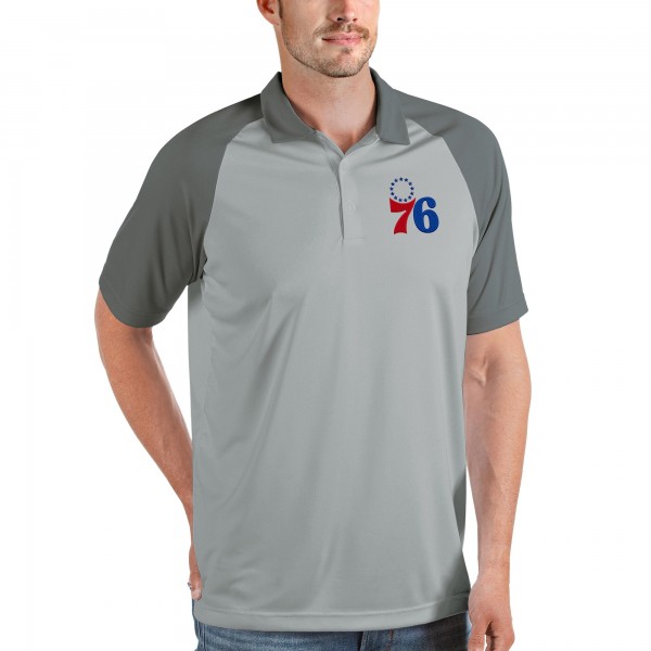 Поло Philadelphia 76ers Antigua Nova Raglan - Gray