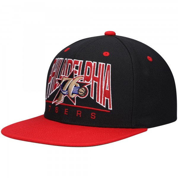 Бейсболка Philadelphia 76ers Mitchell & Ness Hardwood Classics City Arch - Black