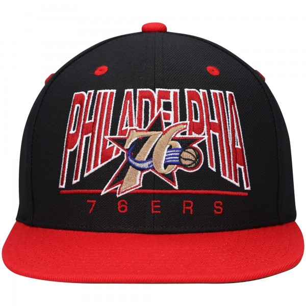 Бейсболка Philadelphia 76ers Mitchell & Ness Hardwood Classics City Arch - Black