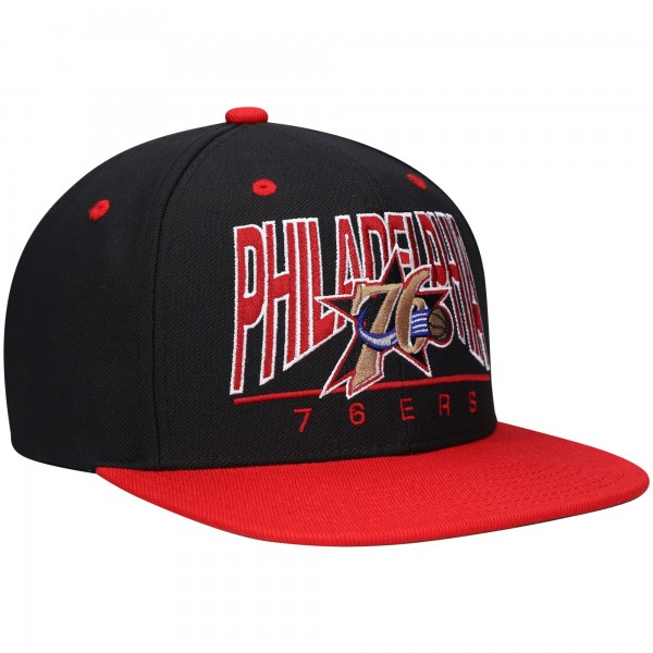 Бейсболка Philadelphia 76ers Mitchell & Ness Hardwood Classics City Arch - Black