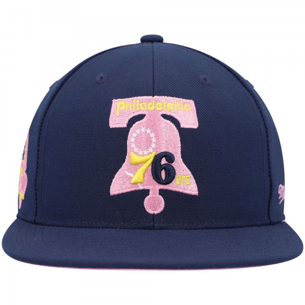 Бейсболка Philadelphia 76ers Mitchell & Ness 60th Anniversary Burnt Sunrise - Navy
