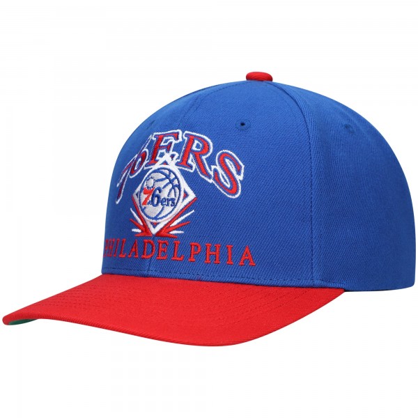 Бейсболка Philadelphia 76ers Mitchell & Ness x Lids All Pro Classic - Royal/Red