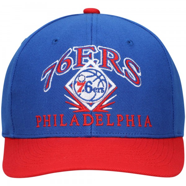 Бейсболка Philadelphia 76ers Mitchell & Ness x Lids All Pro Classic - Royal/Red
