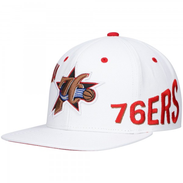 Бейсболка Philadelphia 76ers Mitchell & Ness x Lids Hardwood Classics Reppin Retro - White