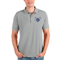 Поло Charlotte Hornets Antigua Affluent - Heathered Gray