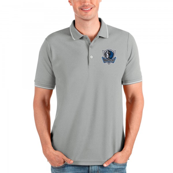 Поло Dallas Mavericks Antigua Affluent - Heathered Gray