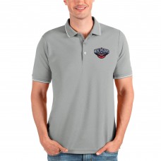 New Orleans Pelicans Antigua Affluent Polo - Heathered Gray